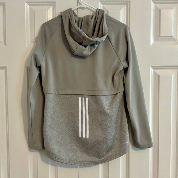 Adidas Full Zip Hooded Gray Jacket Women S - Picture 4 of 11